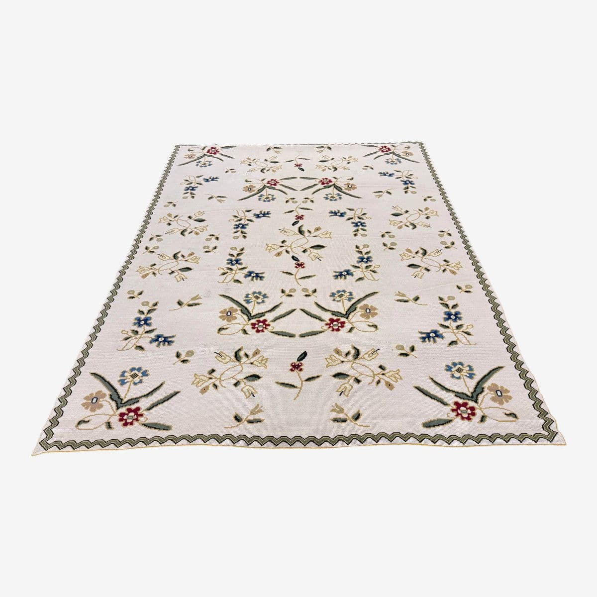 7ft 5in X 10ft Needlepoint Floral Area Rug - Image 1