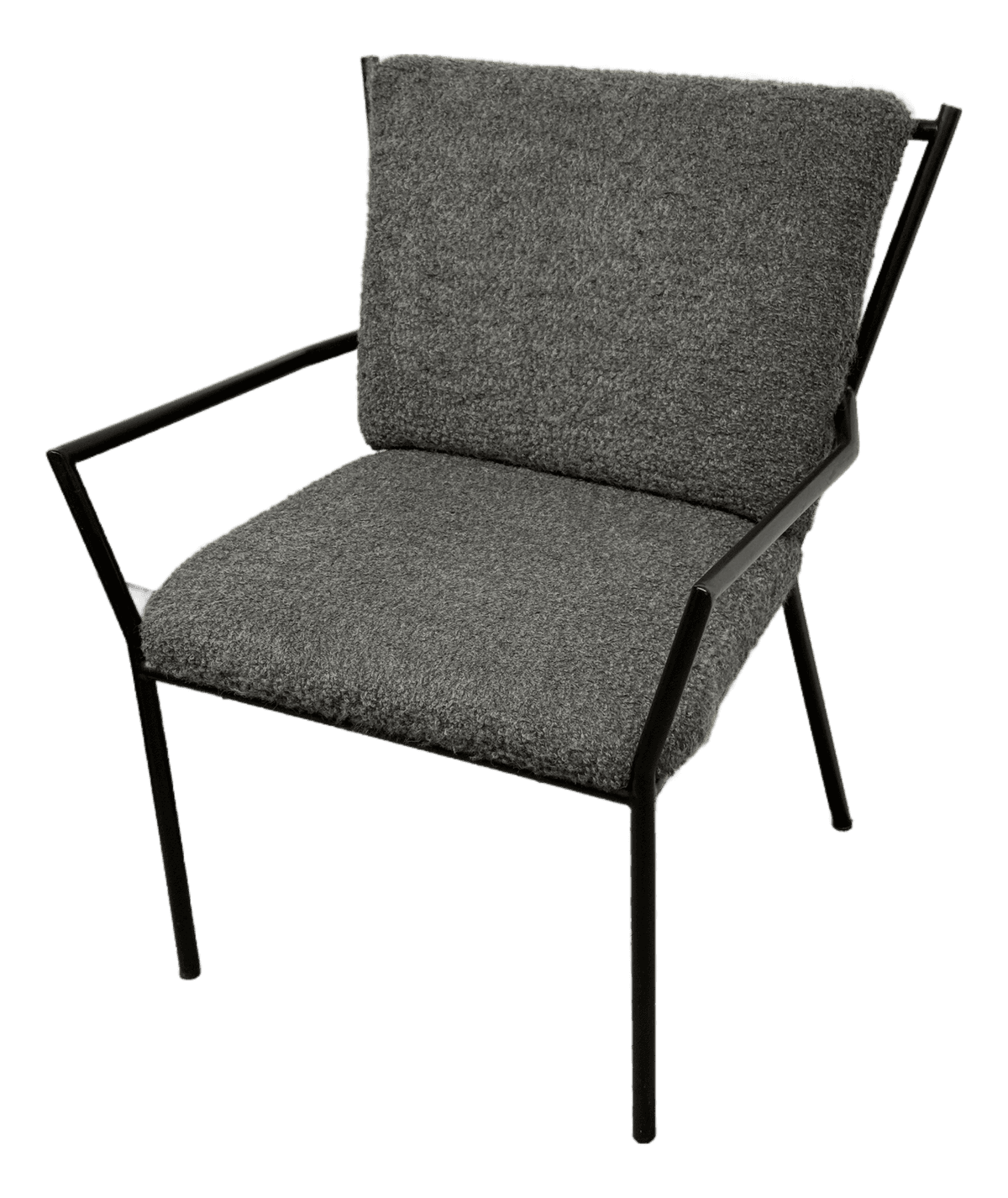 Contemporary Metal + Fabric Arm Chair - Thumbnail 2