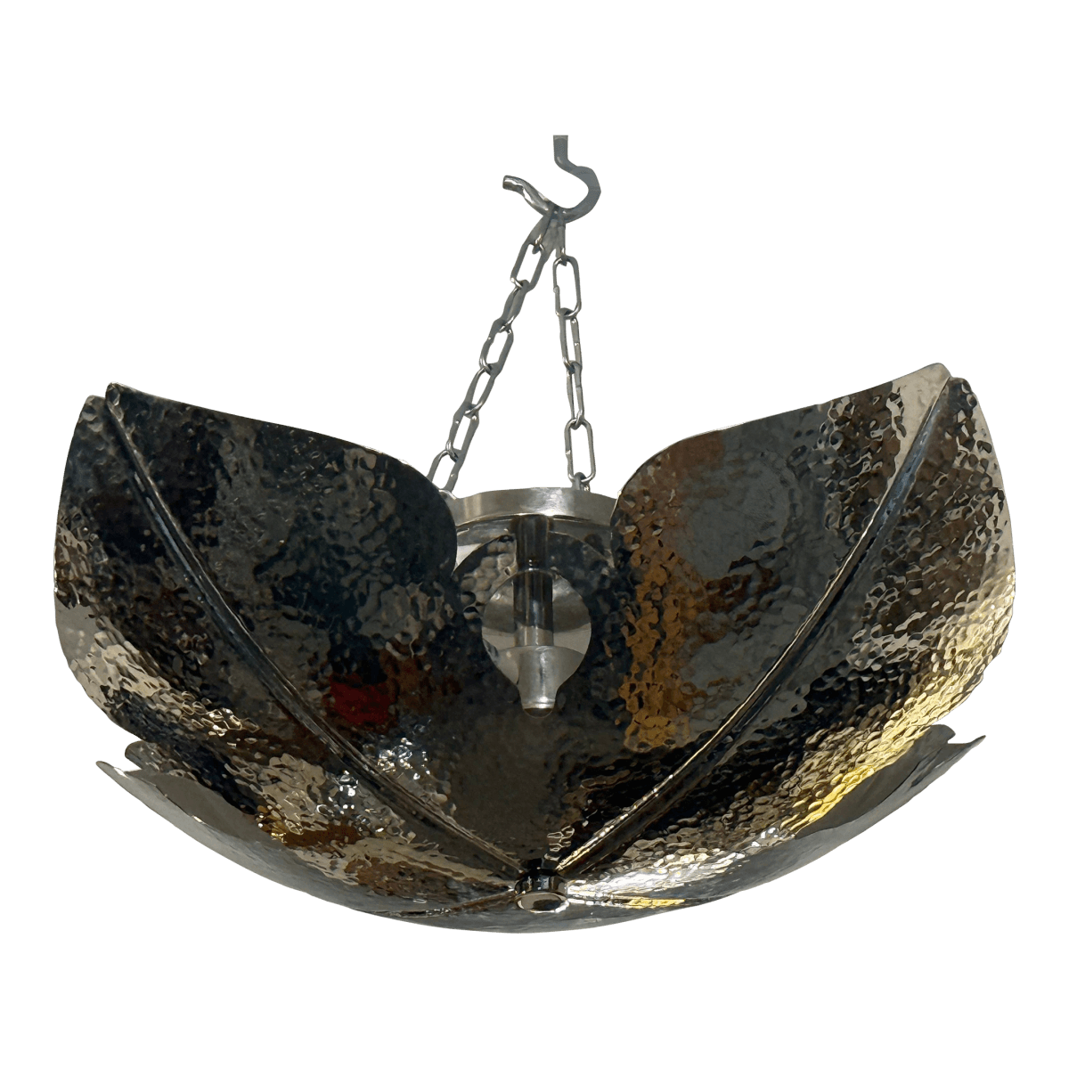 Global Views Lotus Hammered Polish Semi Flush Mourning Pendant - Thumbnail 2