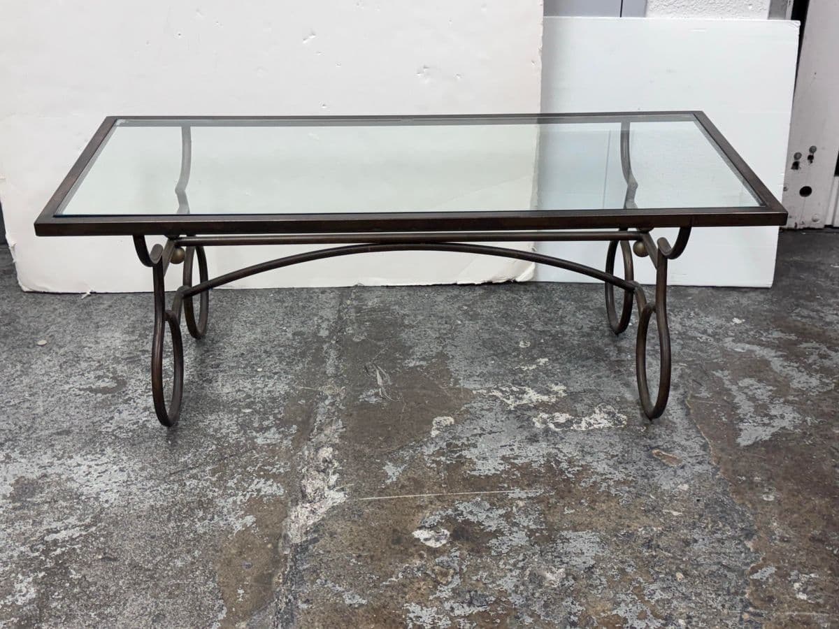 Rustic European Wrought Iron Coffee Table - Thumbnail 10