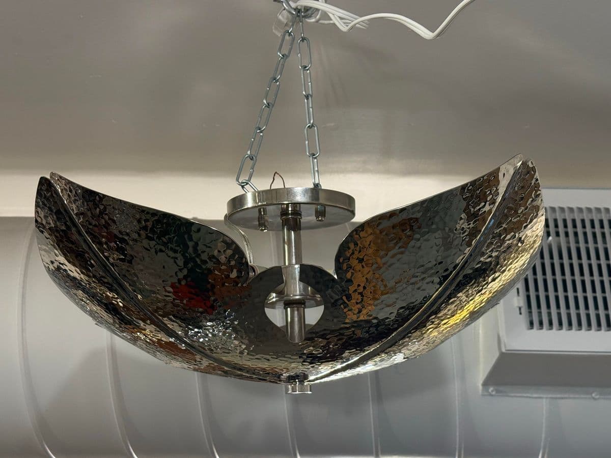 Global Views Lotus Hammered Polish Semi Flush Mourning Pendant - Thumbnail 5