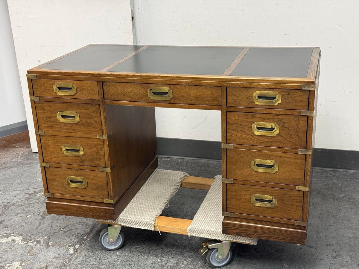 Circa 1970's Sligh Furniture Campaign Desk - Thumbnail 3