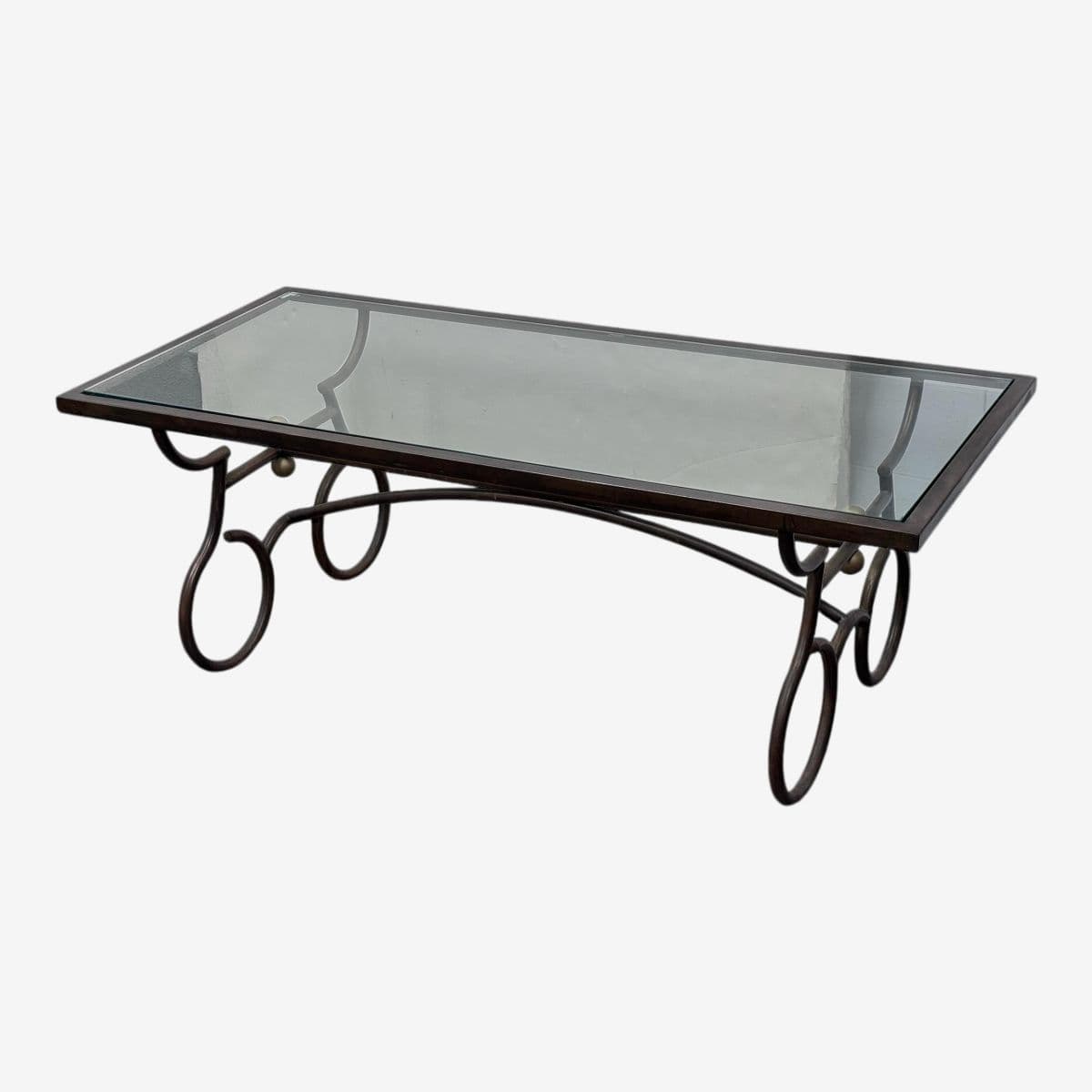 Rustic European Wrought Iron Coffee Table - Image 1