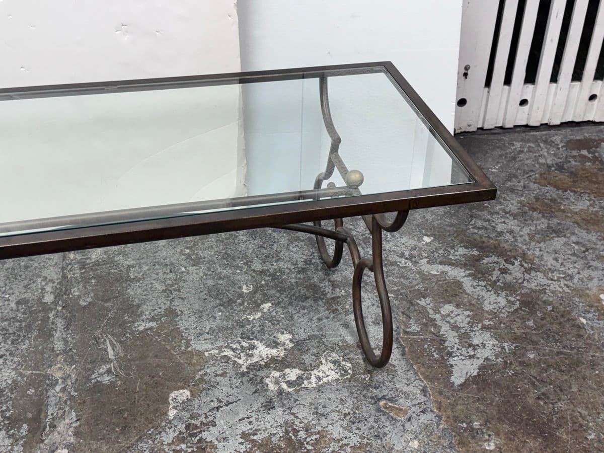 Rustic European Wrought Iron Coffee Table - Thumbnail 8