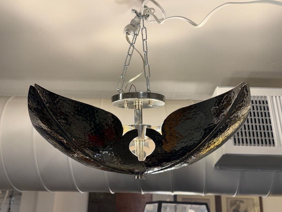 Global Views Lotus Hammered Polish Semi Flush Mourning Pendant - Thumbnail 6