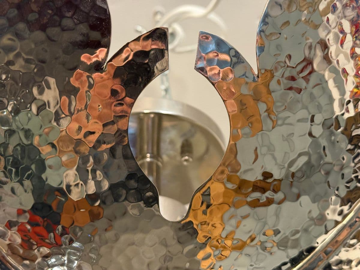 Global Views Lotus Hammered Polish Semi Flush Mourning Pendant - Thumbnail 3