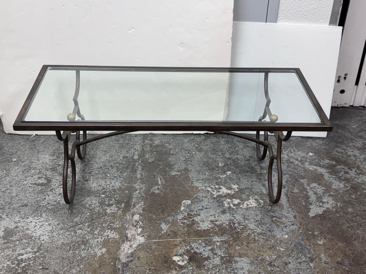 Rustic European Wrought Iron Coffee Table - Thumbnail 13