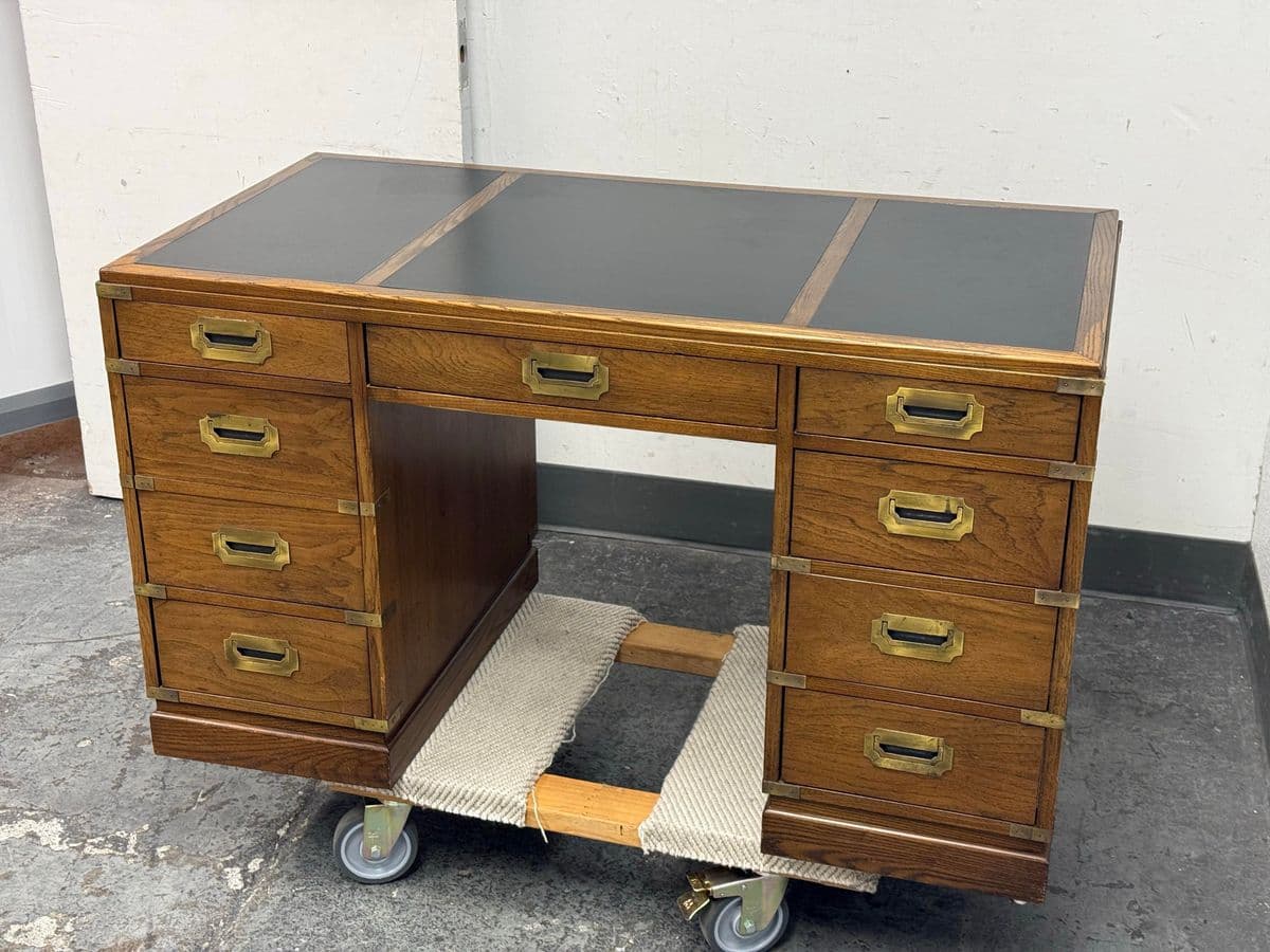 Circa 1970's Sligh Furniture Campaign Desk - Thumbnail 12