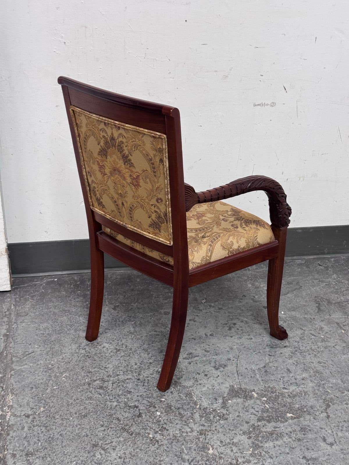 Antique French Empire Carved Mahogany Chair - Thumbnail 7