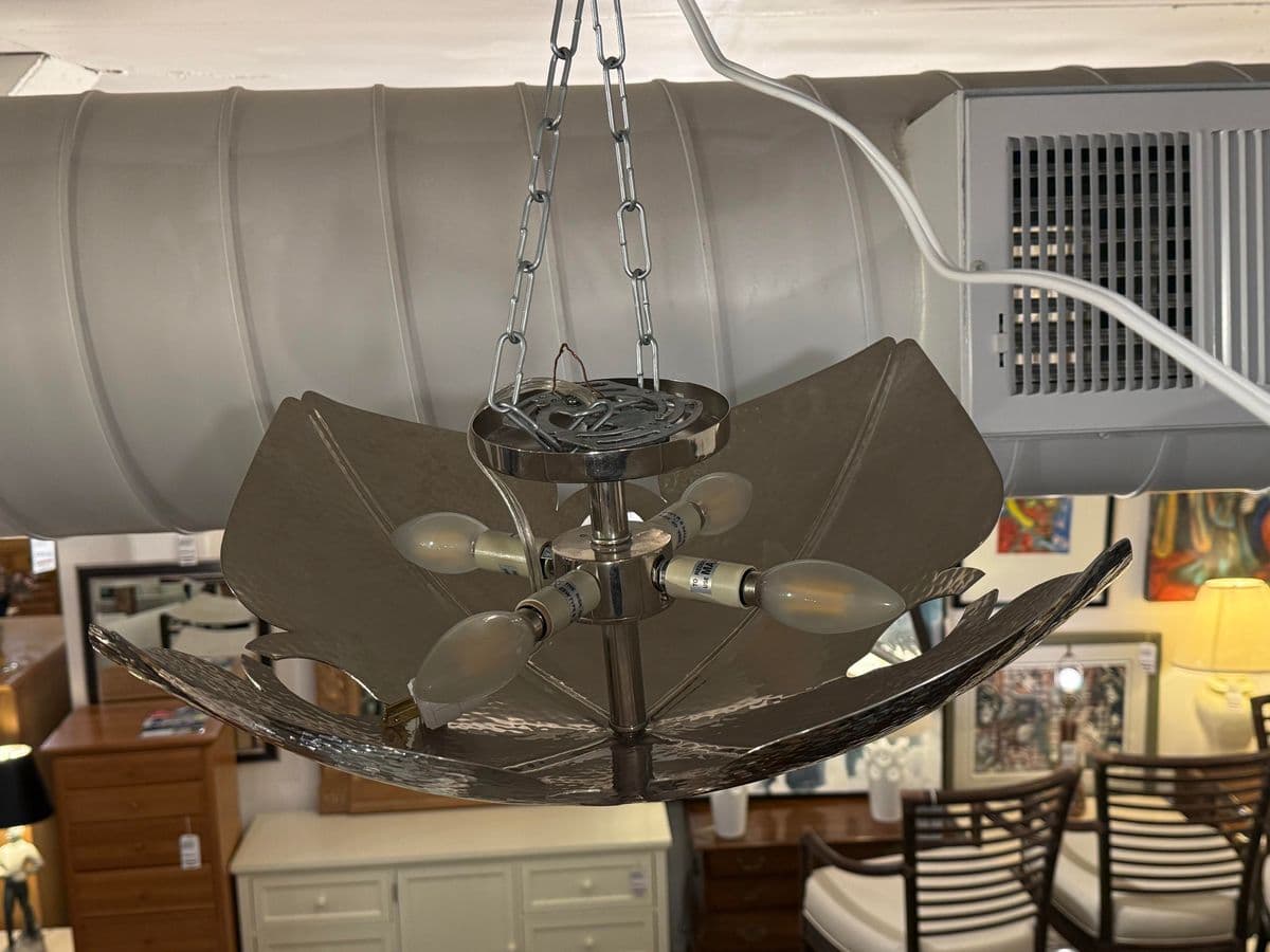 Global Views Lotus Hammered Polish Semi Flush Mourning Pendant - Thumbnail 7