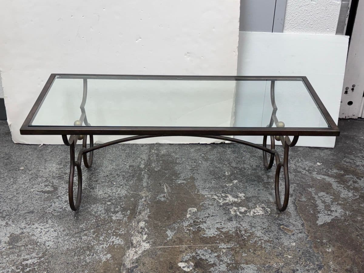 Rustic European Wrought Iron Coffee Table - Thumbnail 7
