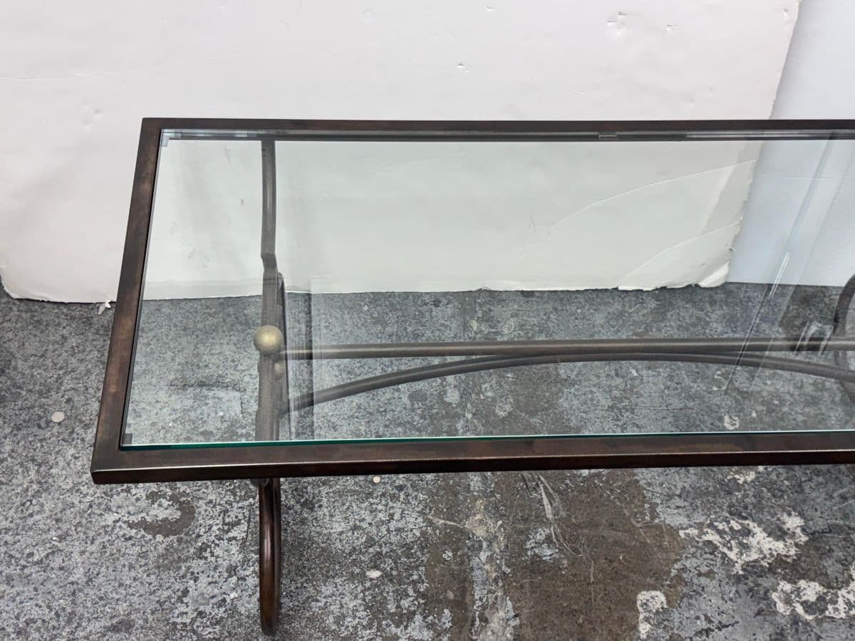 Rustic European Wrought Iron Coffee Table - Thumbnail 11