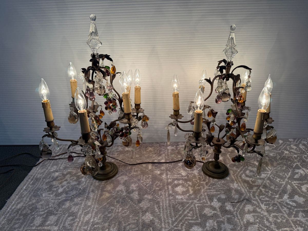 19th Century French Crystal Girandoles, Pair - Thumbnail 3