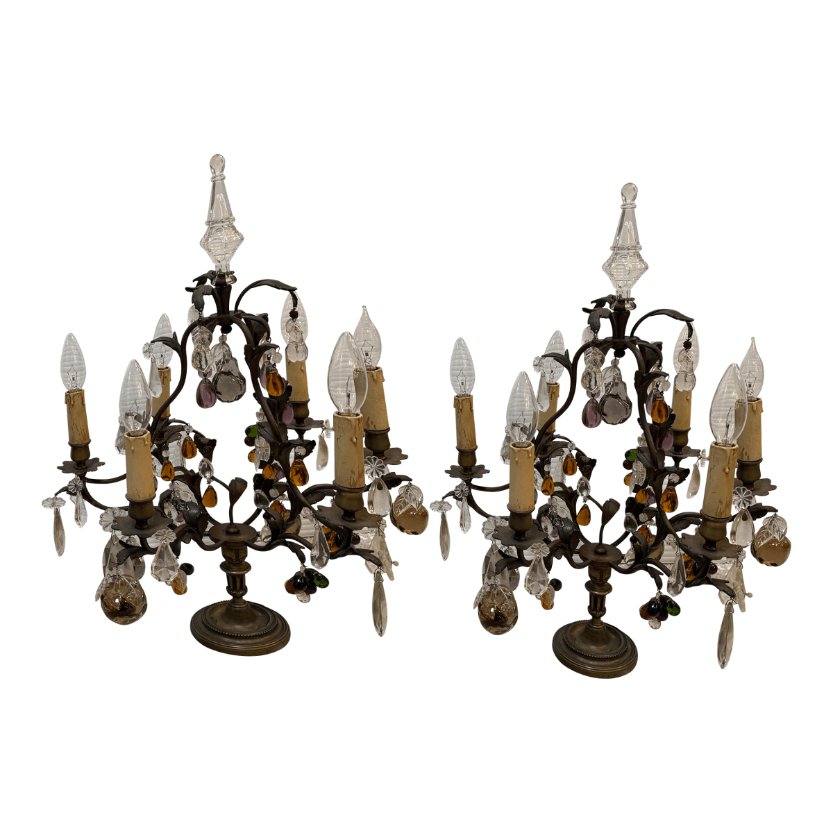 19th Century French Crystal Girandoles, Pair - Thumbnail 2