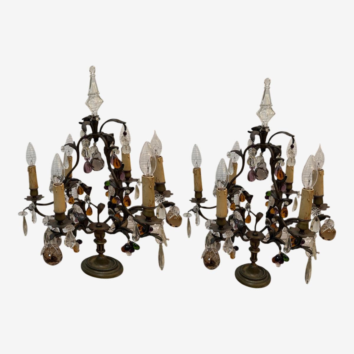 19th Century French Crystal Girandoles, Pair - Image 1