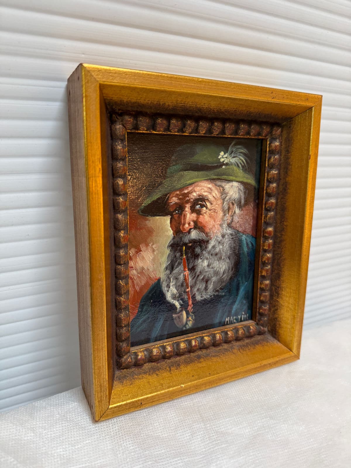 Signed Oil Painting of Older Bavarian Man, Framed - Thumbnail 3