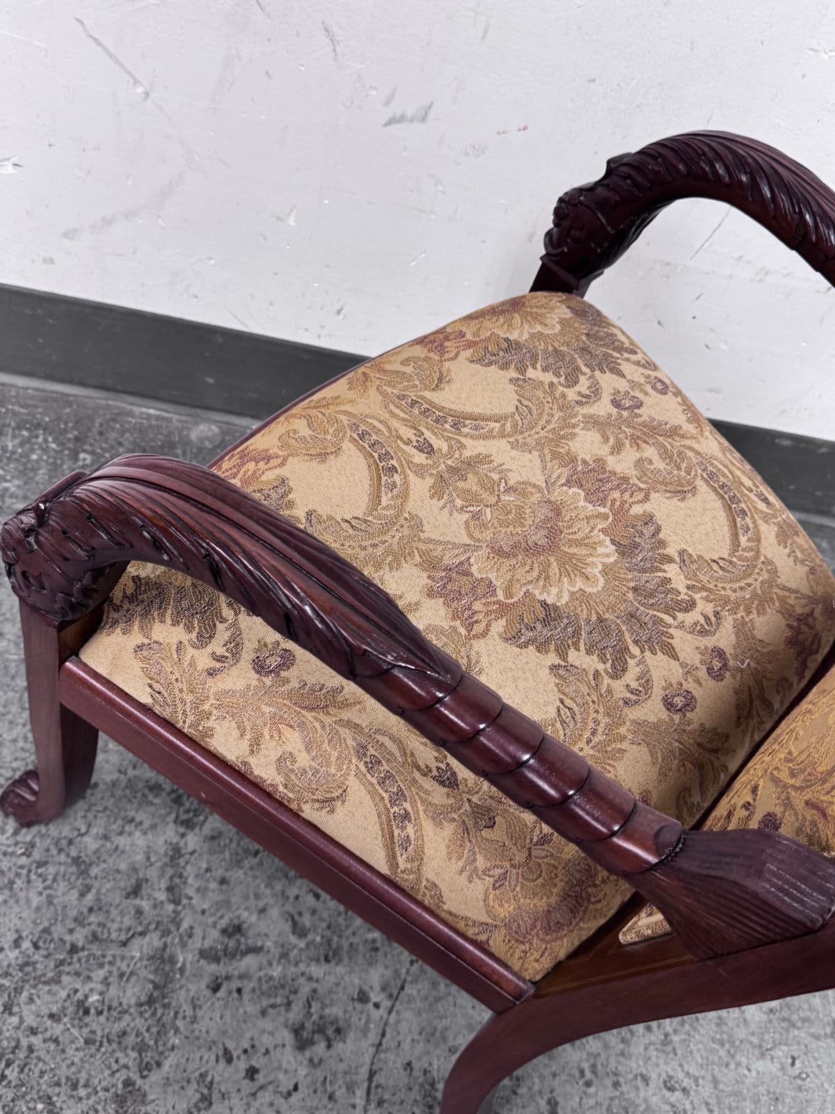 Antique French Empire Carved Mahogany Chair - Thumbnail 10