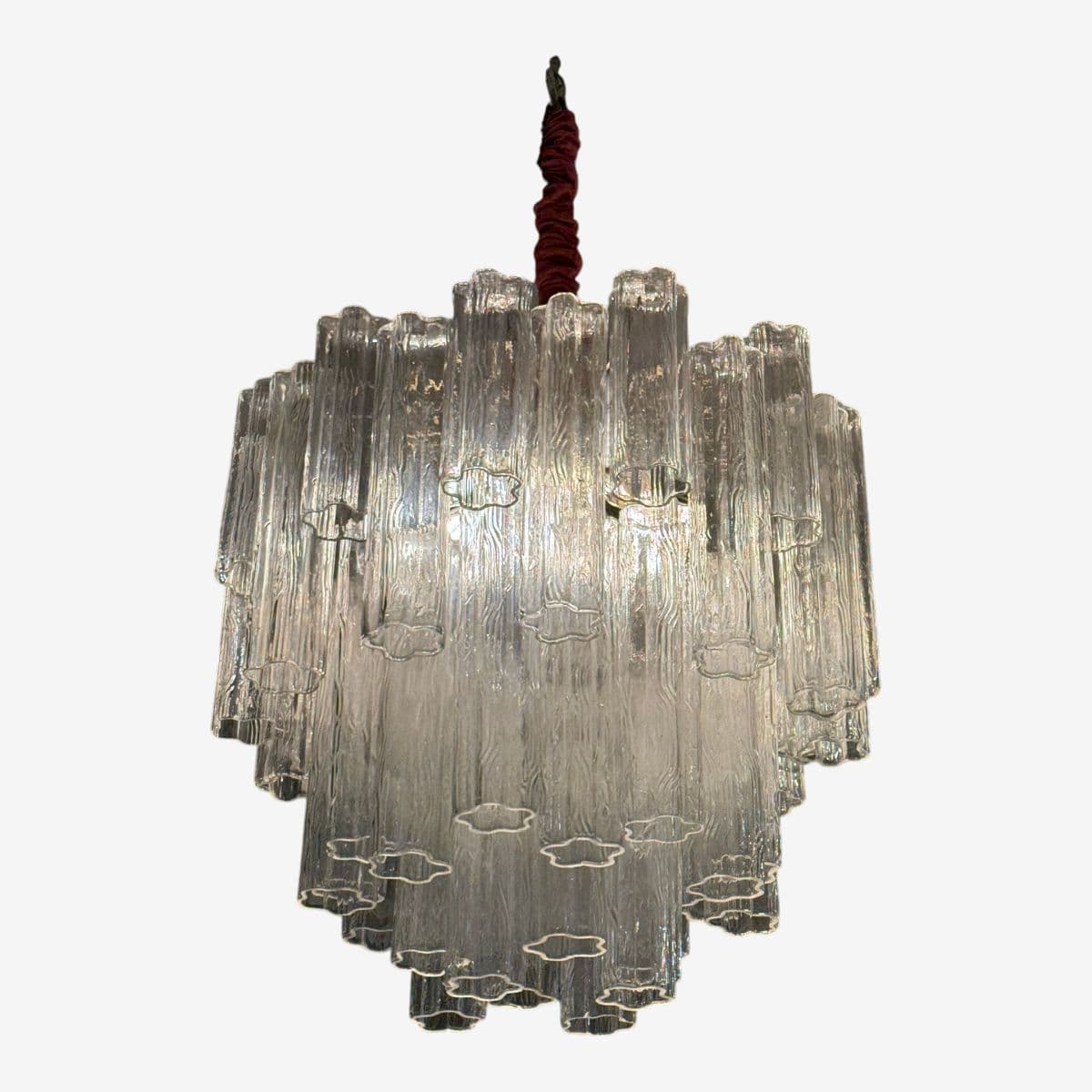 Vintage Murano Tronchi Glass Chandelier - Image 1