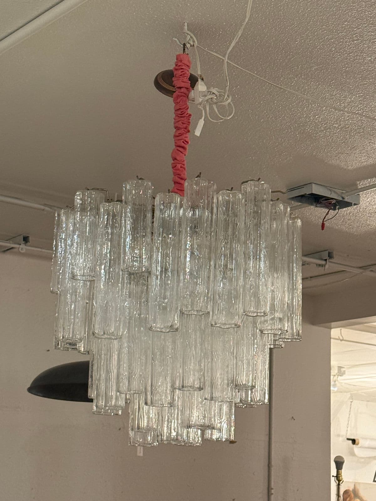 Vintage Murano Tronchi Glass Chandelier - Thumbnail 5