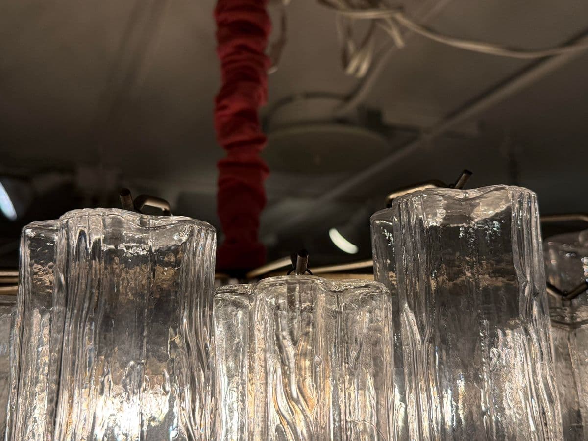 Vintage Murano Tronchi Glass Chandelier - Thumbnail 11