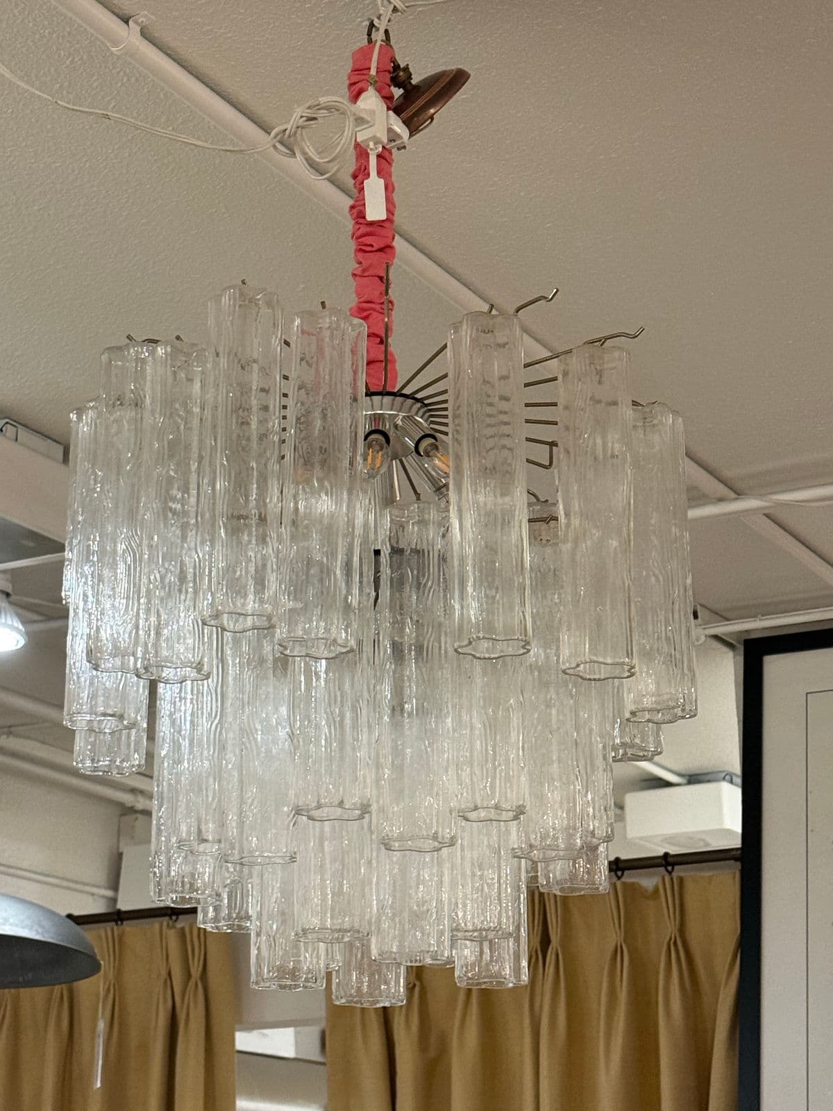 Vintage Murano Tronchi Glass Chandelier - Thumbnail 7