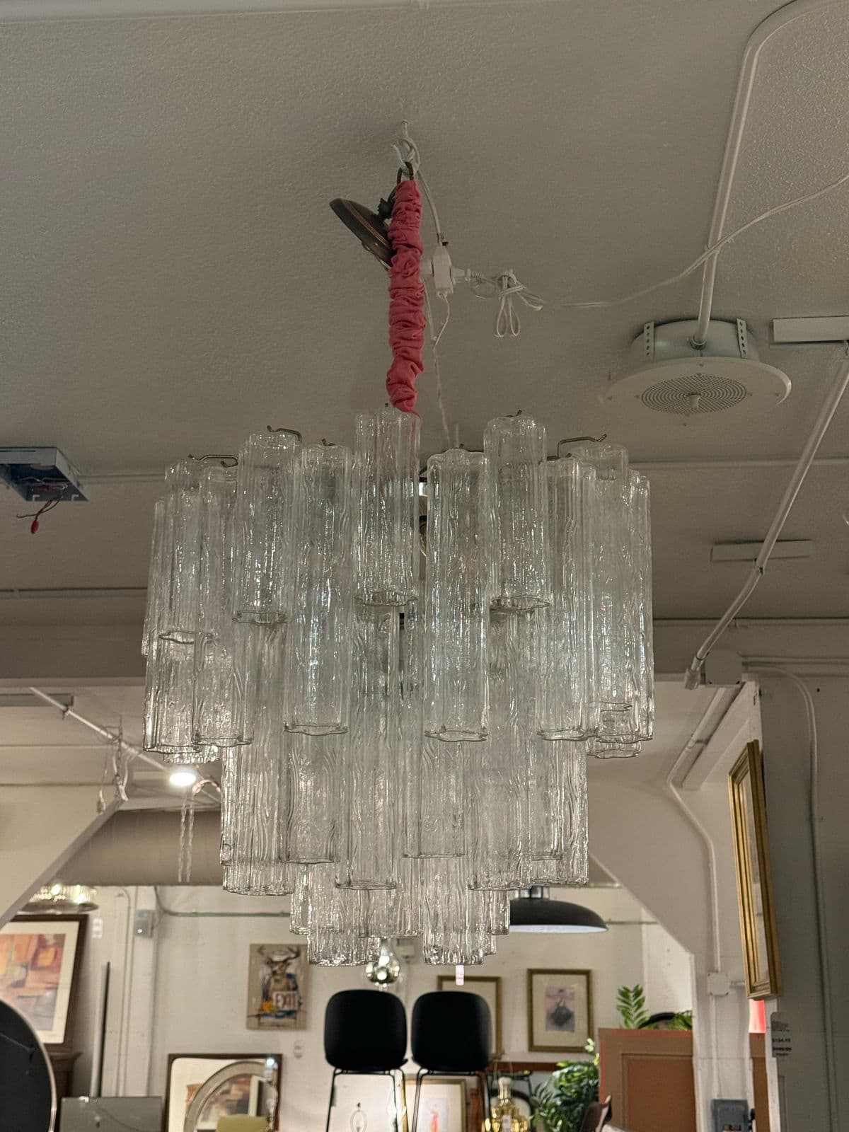 Vintage Murano Tronchi Glass Chandelier - Thumbnail 6
