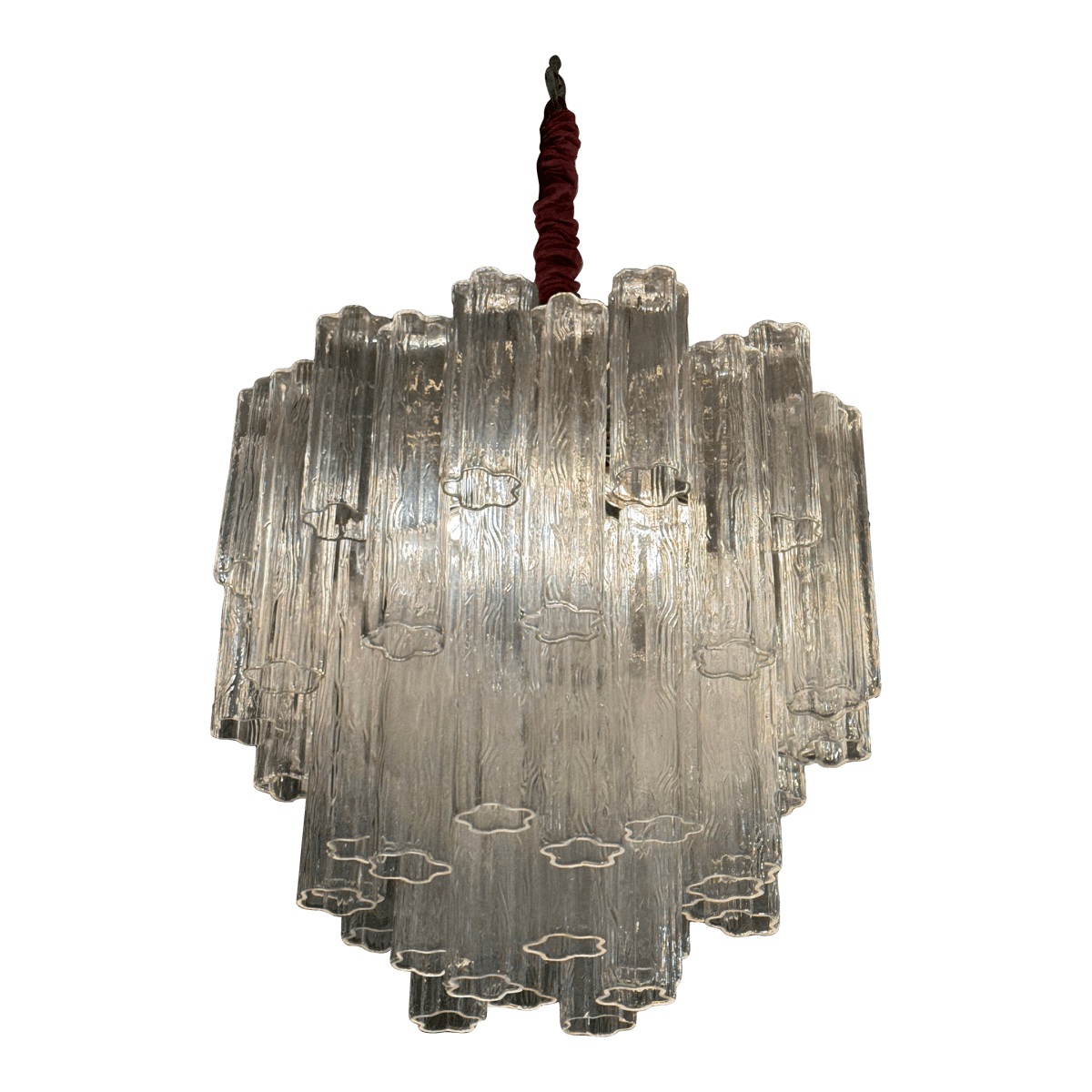 Vintage Murano Tronchi Glass Chandelier - Thumbnail 2