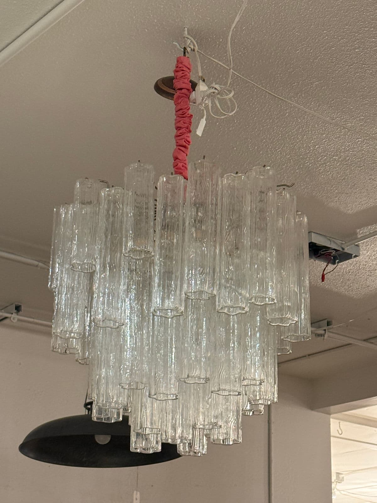 Vintage Murano Tronchi Glass Chandelier - Thumbnail 4