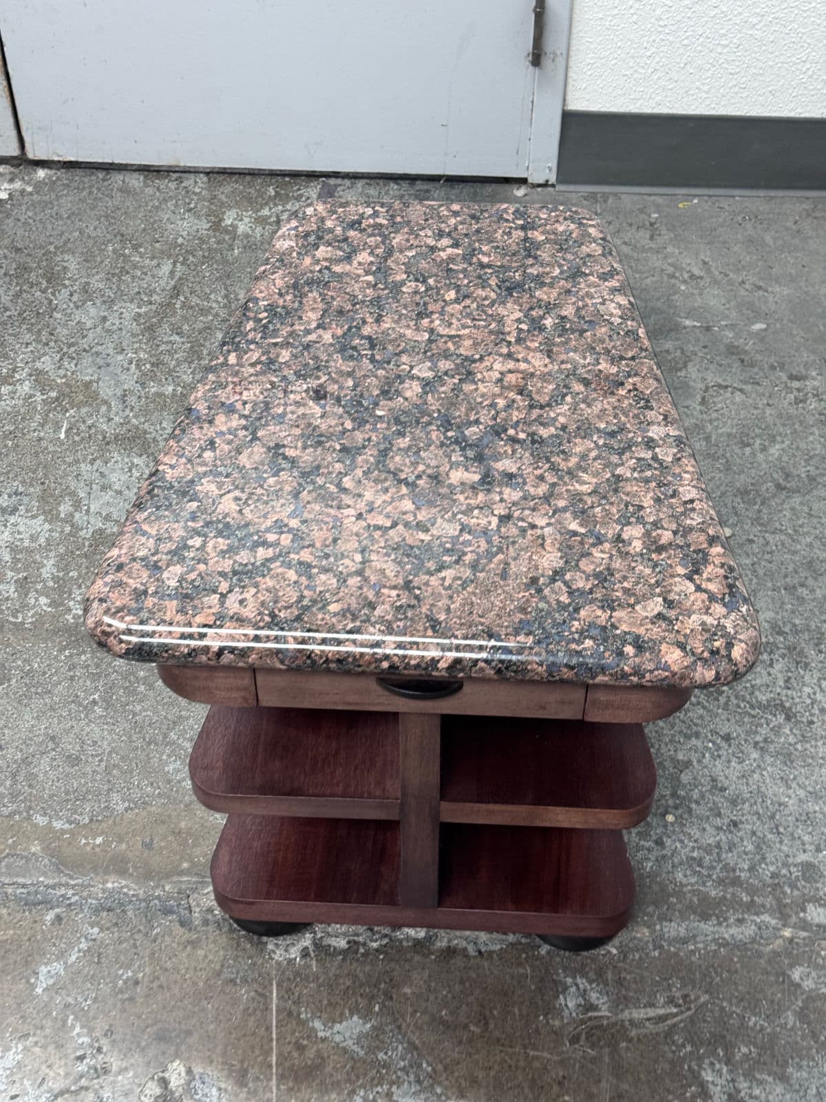 Modernist Rosewood Side Table With Granite Table Top - Thumbnail 4