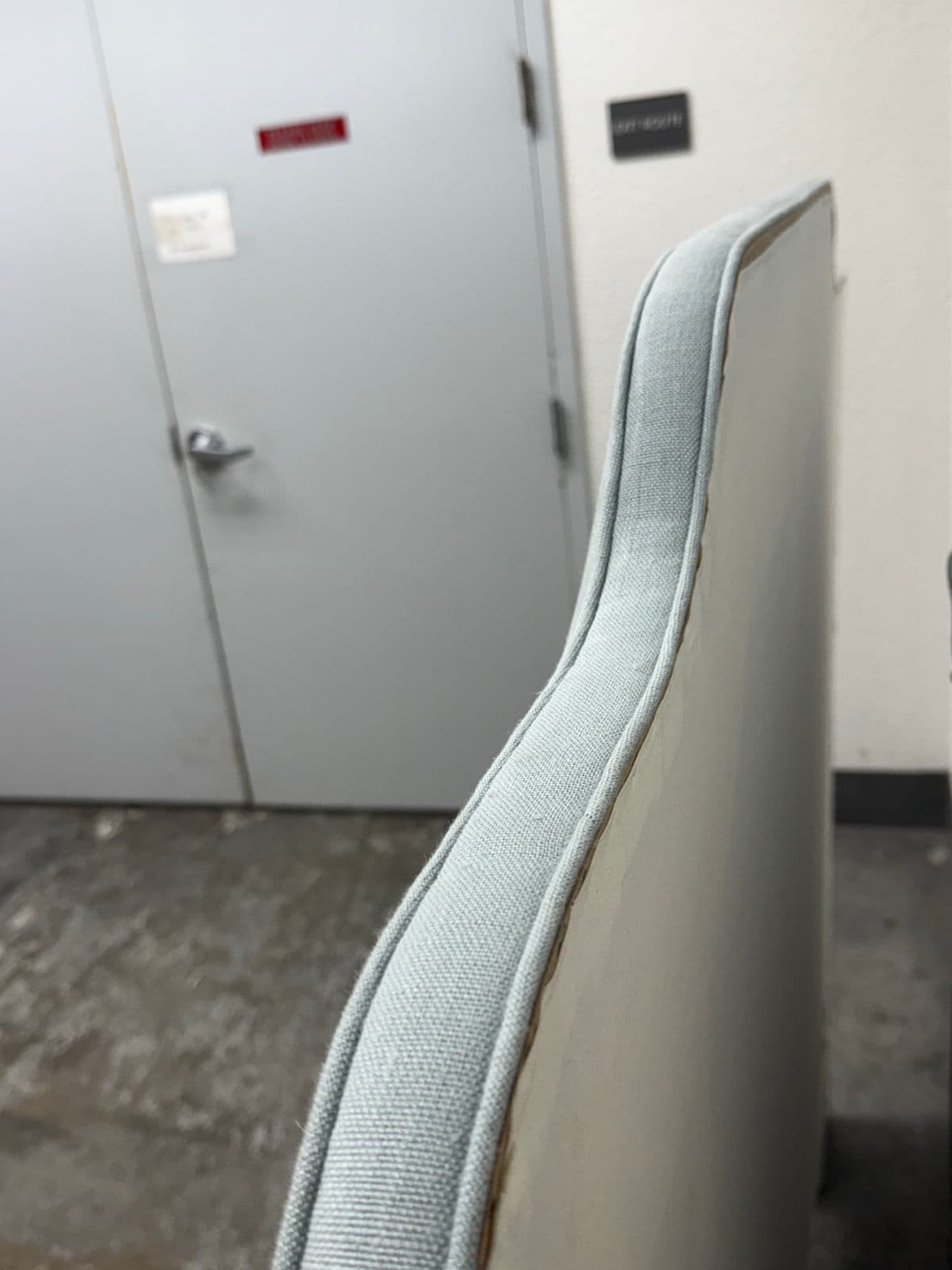 Full/Queen Size Richard Androna Co. Sky Blue Linen Headboard - Thumbnail 8