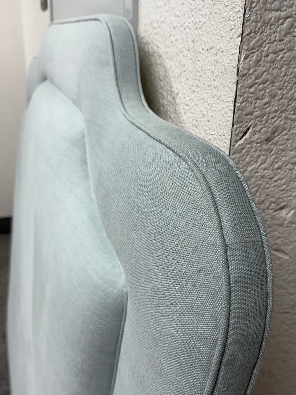 Full/Queen Size Richard Androna Co. Sky Blue Linen Headboard - Thumbnail 7