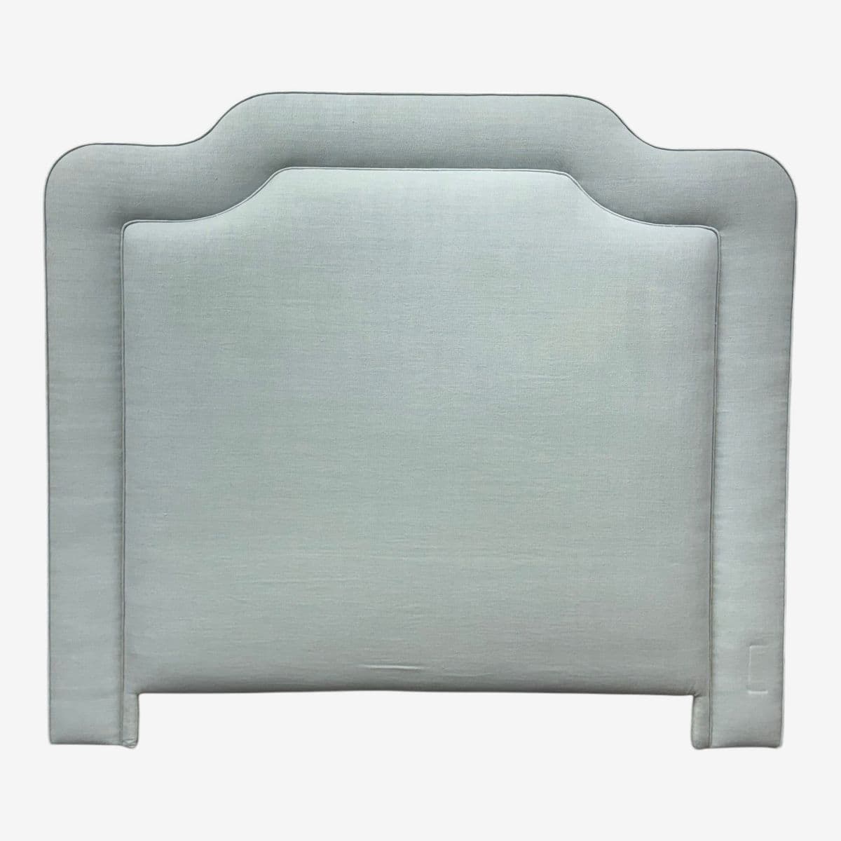 Full/Queen Size Richard Androna Co. Sky Blue Linen Headboard - Image 1
