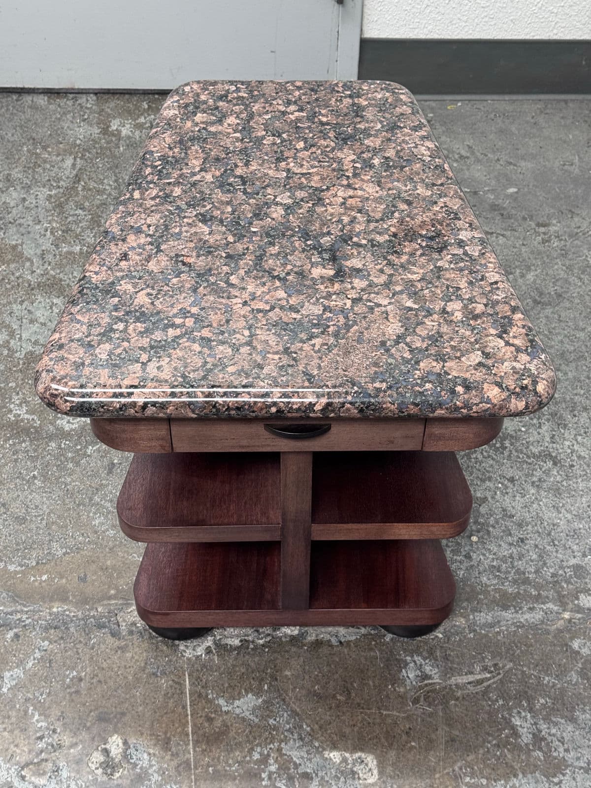 Modernist Rosewood Side Table With Granite Table Top - Thumbnail 6
