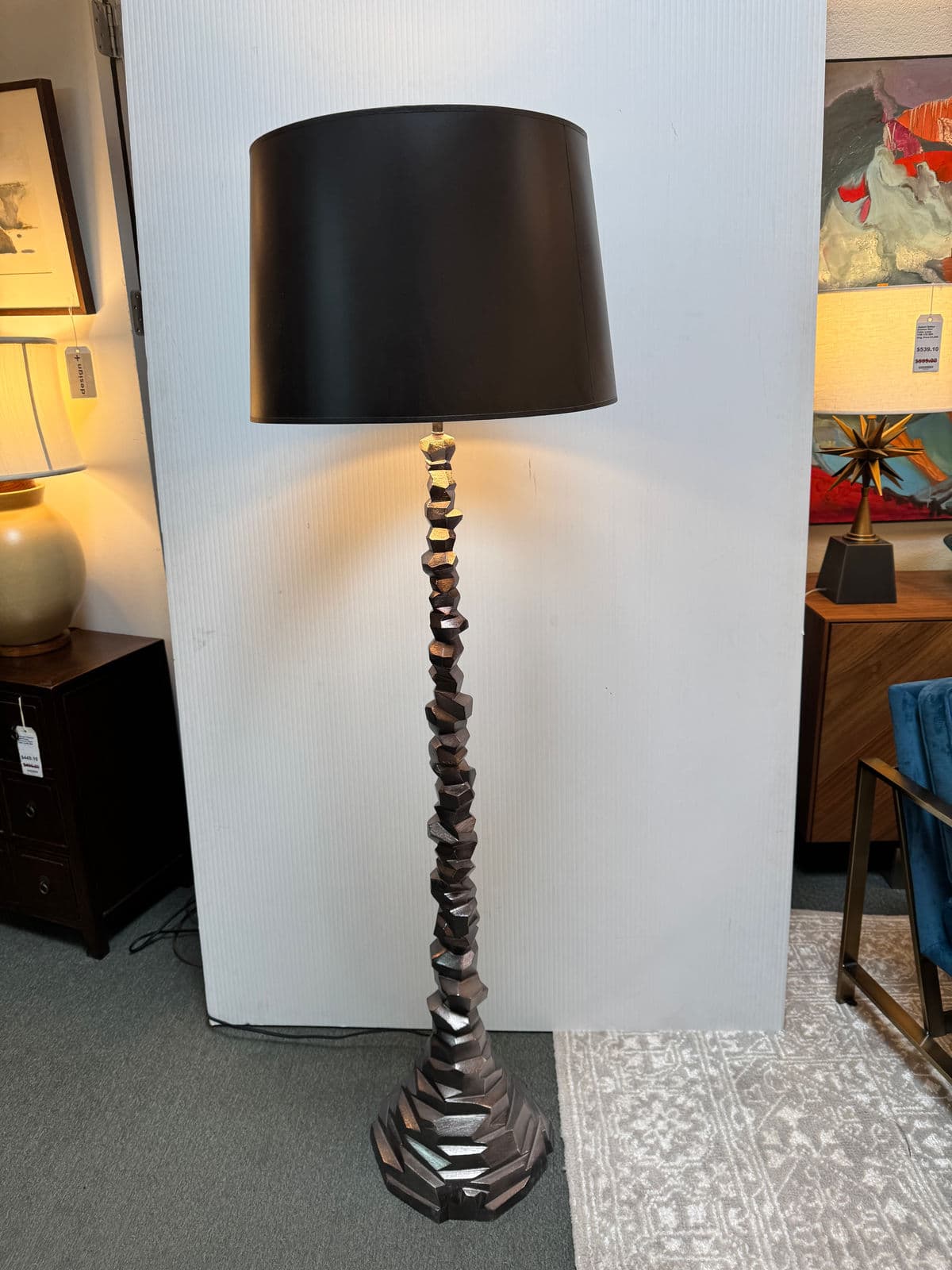 Michael Aram Black Nickel Rock Floor Lamp - Thumbnail 3