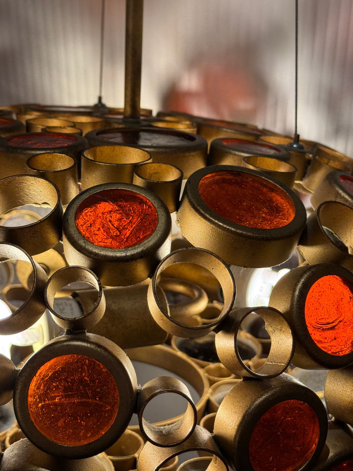 Amber Optical Art Glass Chandelier - Thumbnail 12