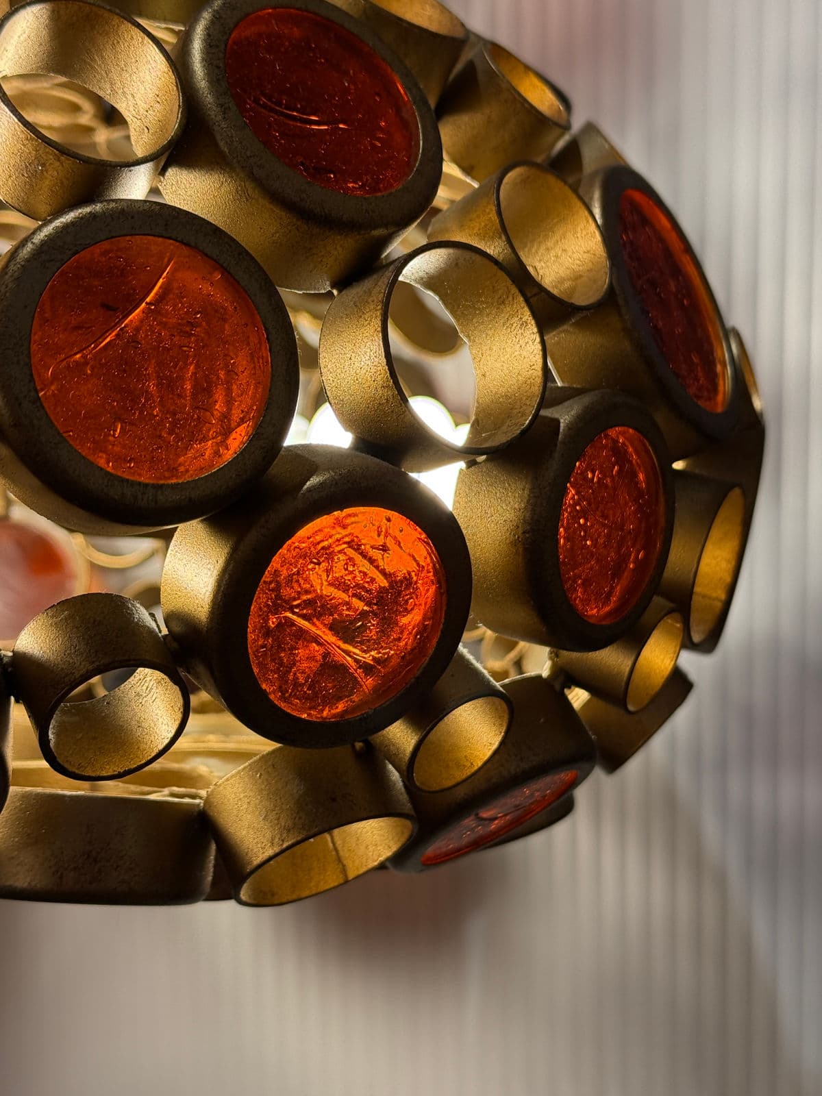 Amber Optical Art Glass Chandelier - Thumbnail 10