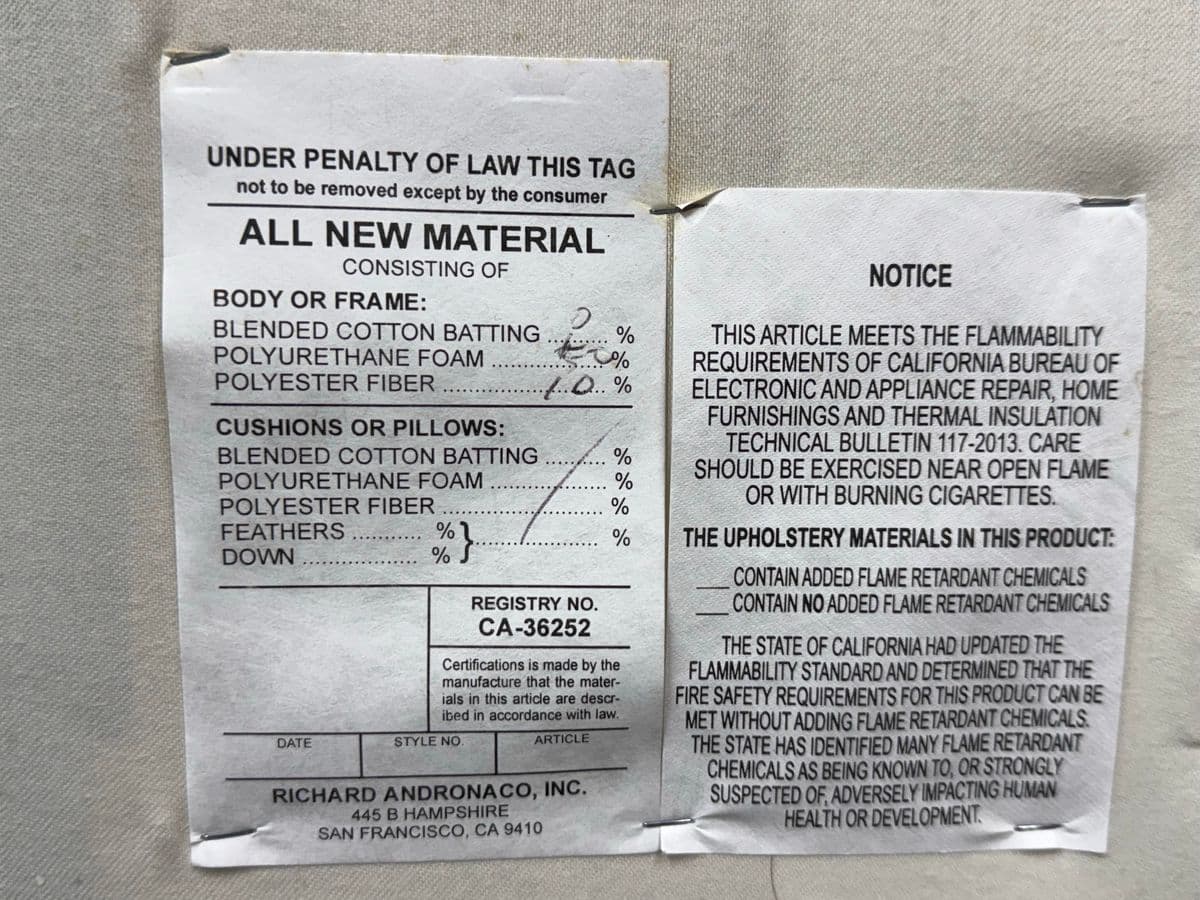 Full/Queen Size Richard Androna Co. Sky Blue Linen Headboard - Thumbnail 13