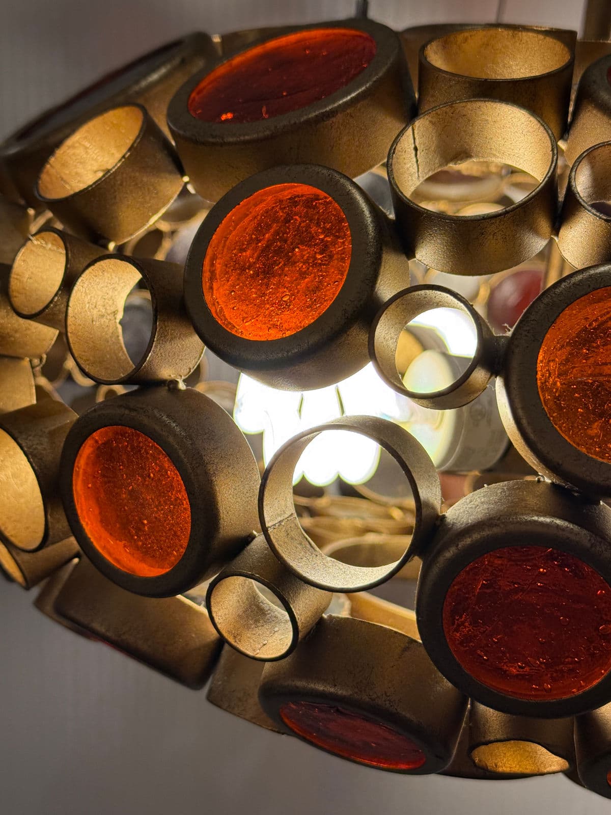 Amber Optical Art Glass Chandelier - Thumbnail 11