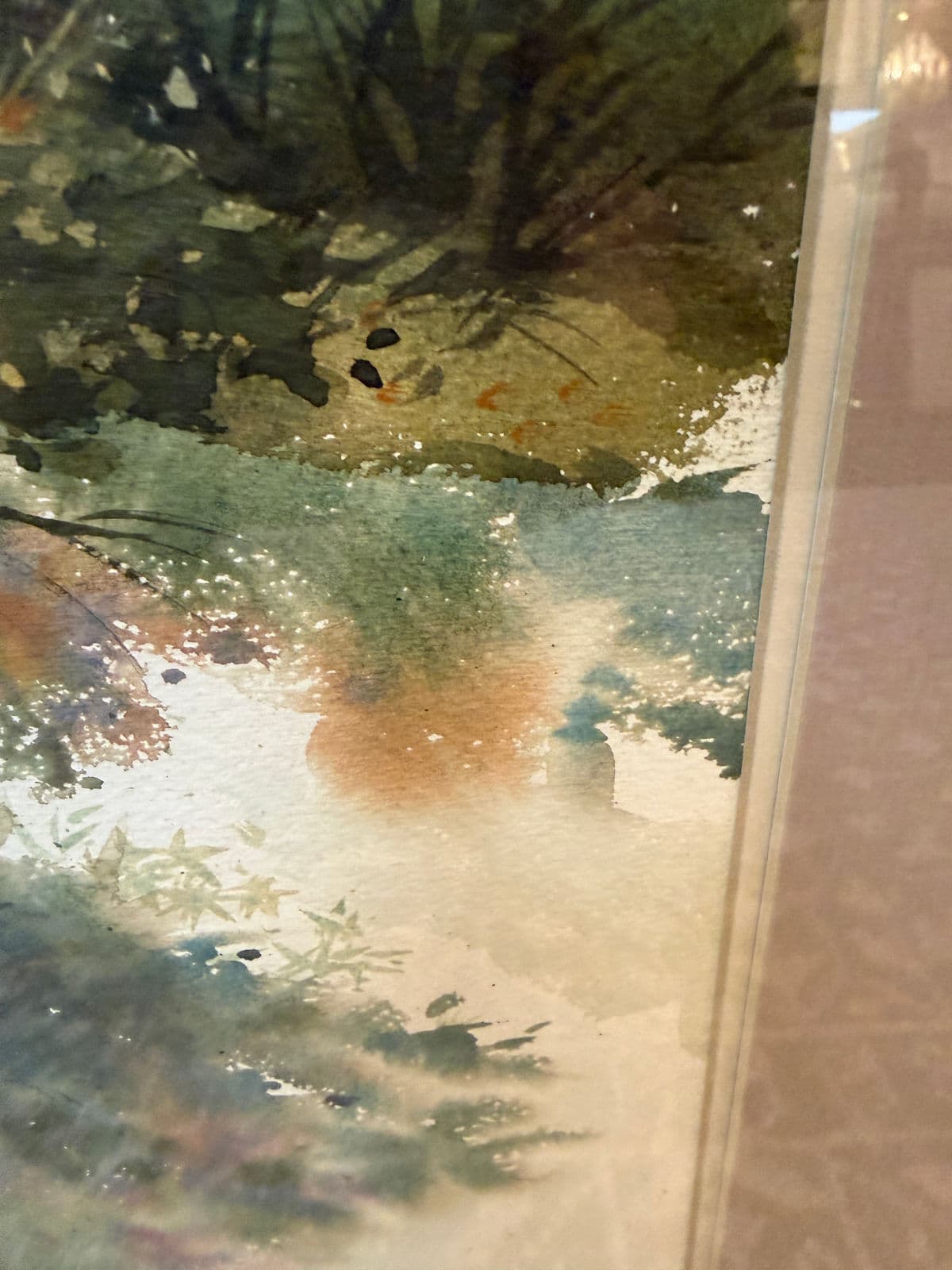 Circa 1972 David Solomon "Summer Woods" Original Watercolor Painting, Framed - Thumbnail 7