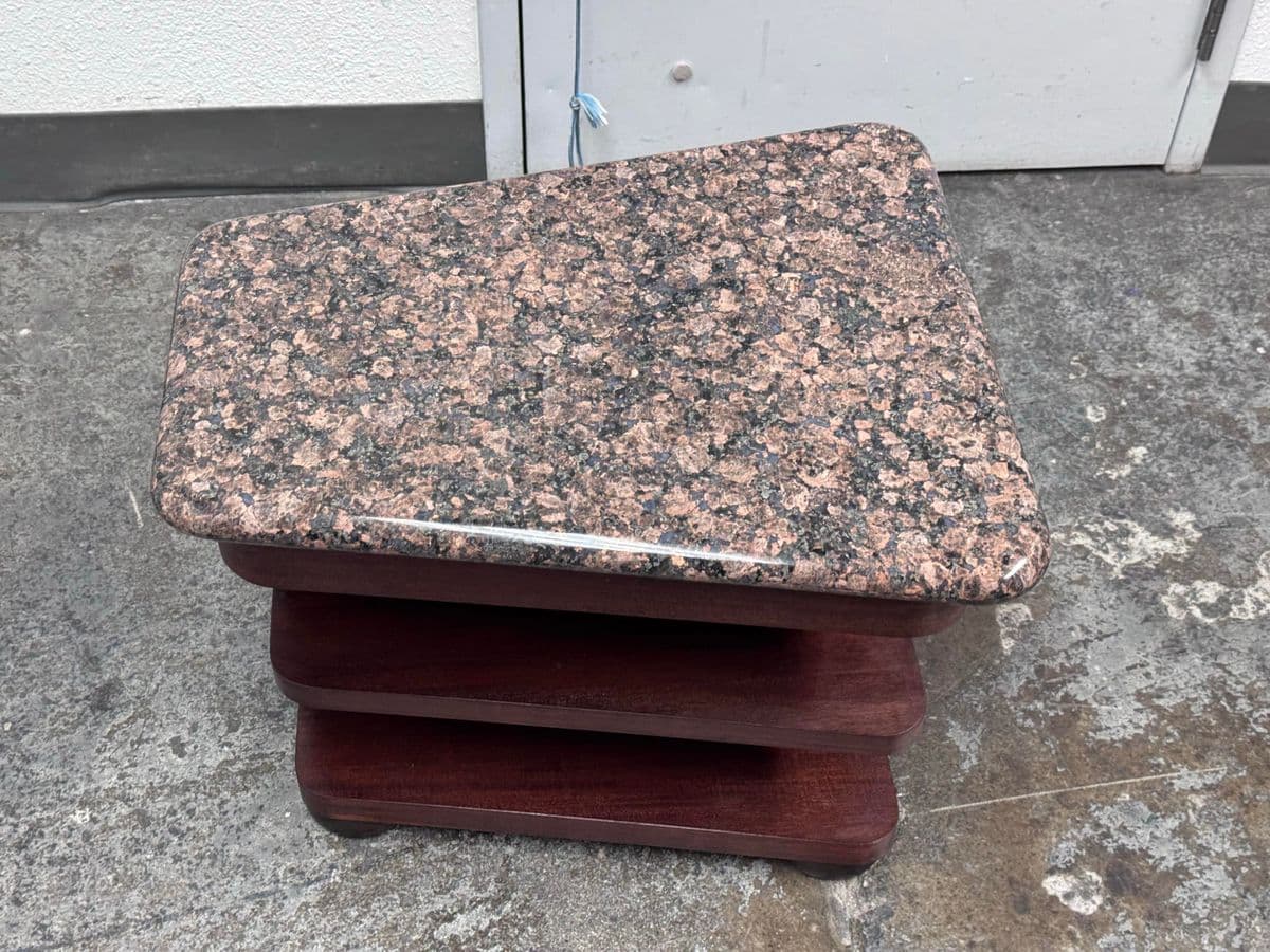 Modernist Rosewood Side Table With Granite Table Top - Thumbnail 7