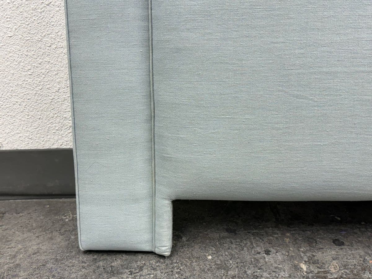 Full/Queen Size Richard Androna Co. Sky Blue Linen Headboard - Thumbnail 11