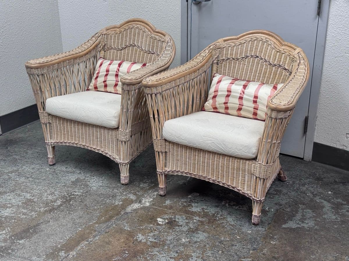 Vintage Typhoon International Corporation Wicker Chairs, Pair - Thumbnail 9