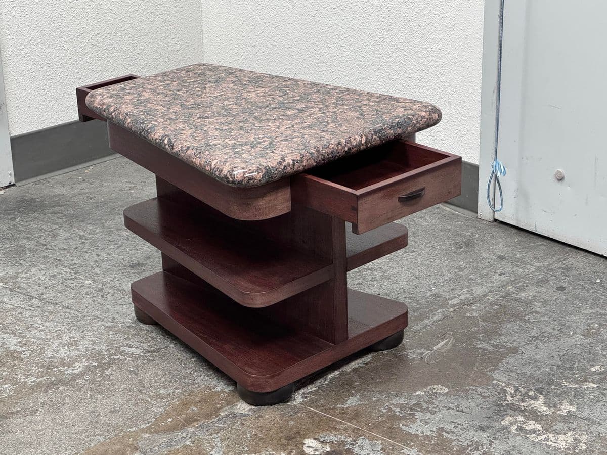 Modernist Rosewood Side Table With Granite Table Top - Thumbnail 13