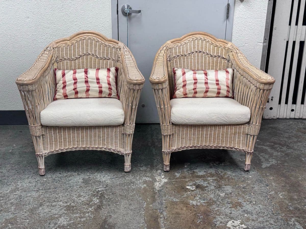 Vintage Typhoon International Corporation Wicker Chairs, Pair - Thumbnail 11