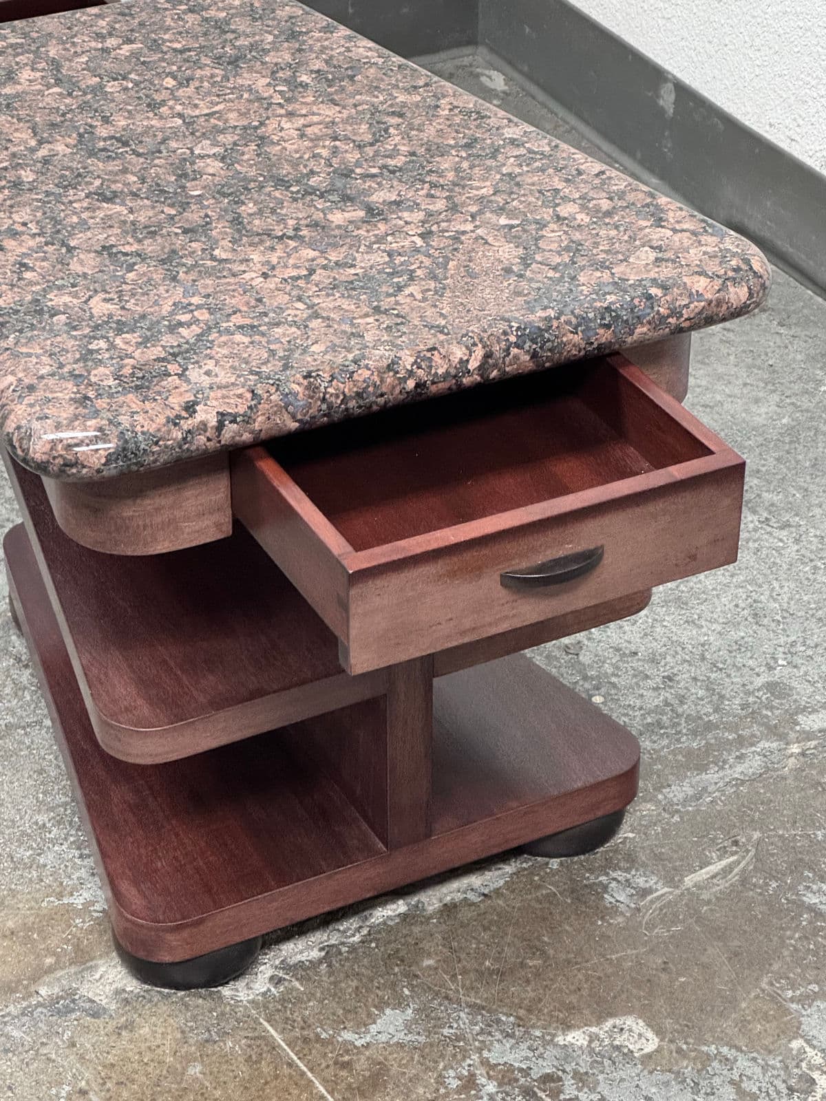 Modernist Rosewood Side Table With Granite Table Top - Thumbnail 9