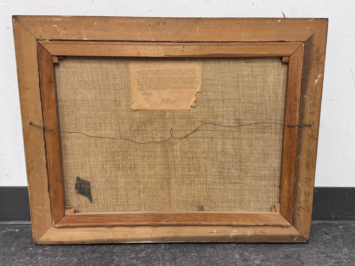 Agoston Acs "Market Scene" Original Oil on Canvas, Signed + Framed - Thumbnail 6