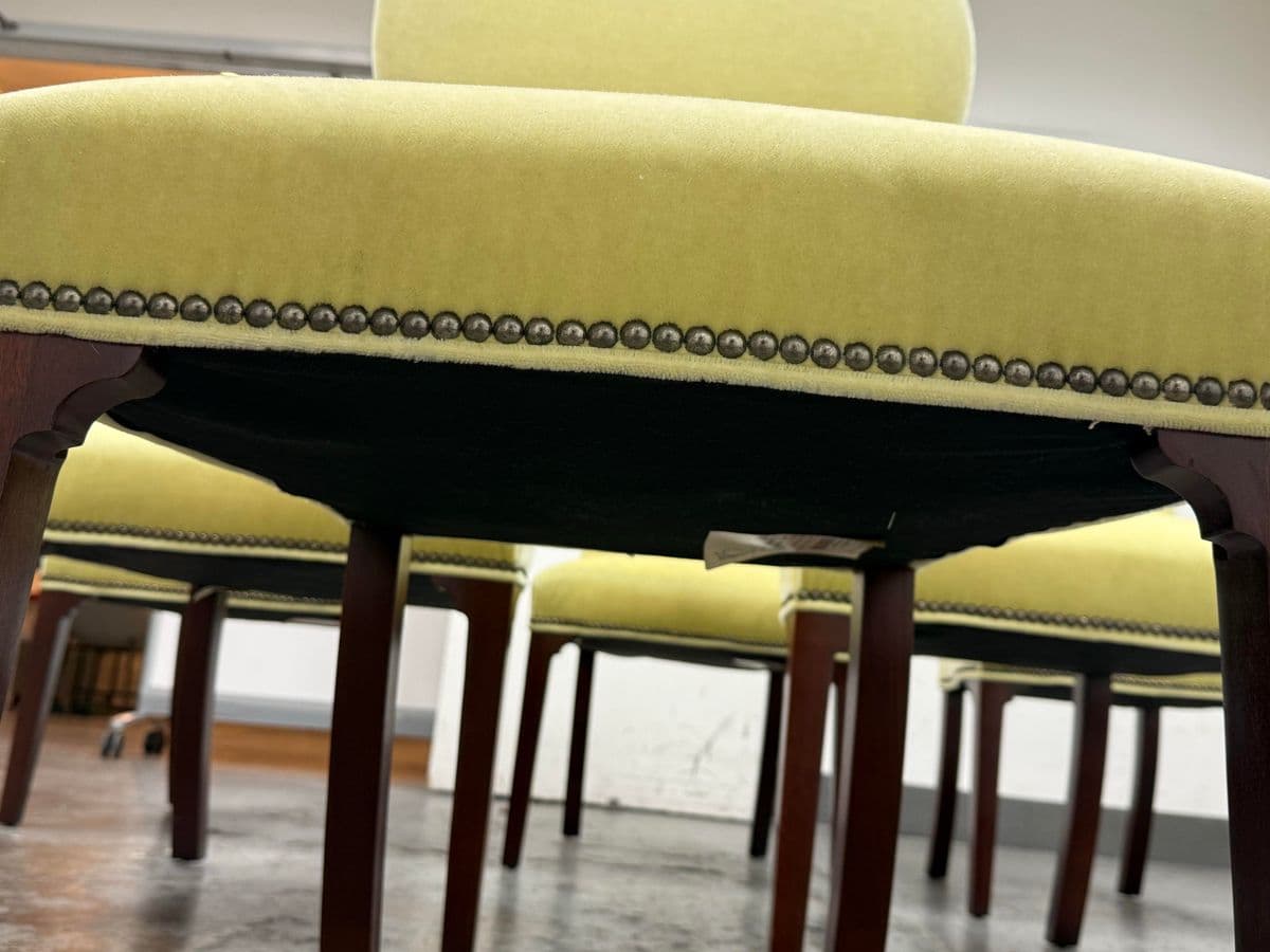 Hickory Chair Company Cabriole Side Dining Chairs in Kravet Limeade Mohair, Set of Six - Thumbnail 12