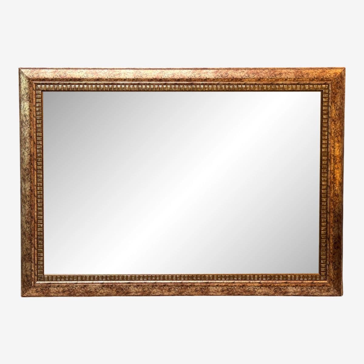 Vintage Style Faux Finish Dentil Frame Wall Mirror - Image 1