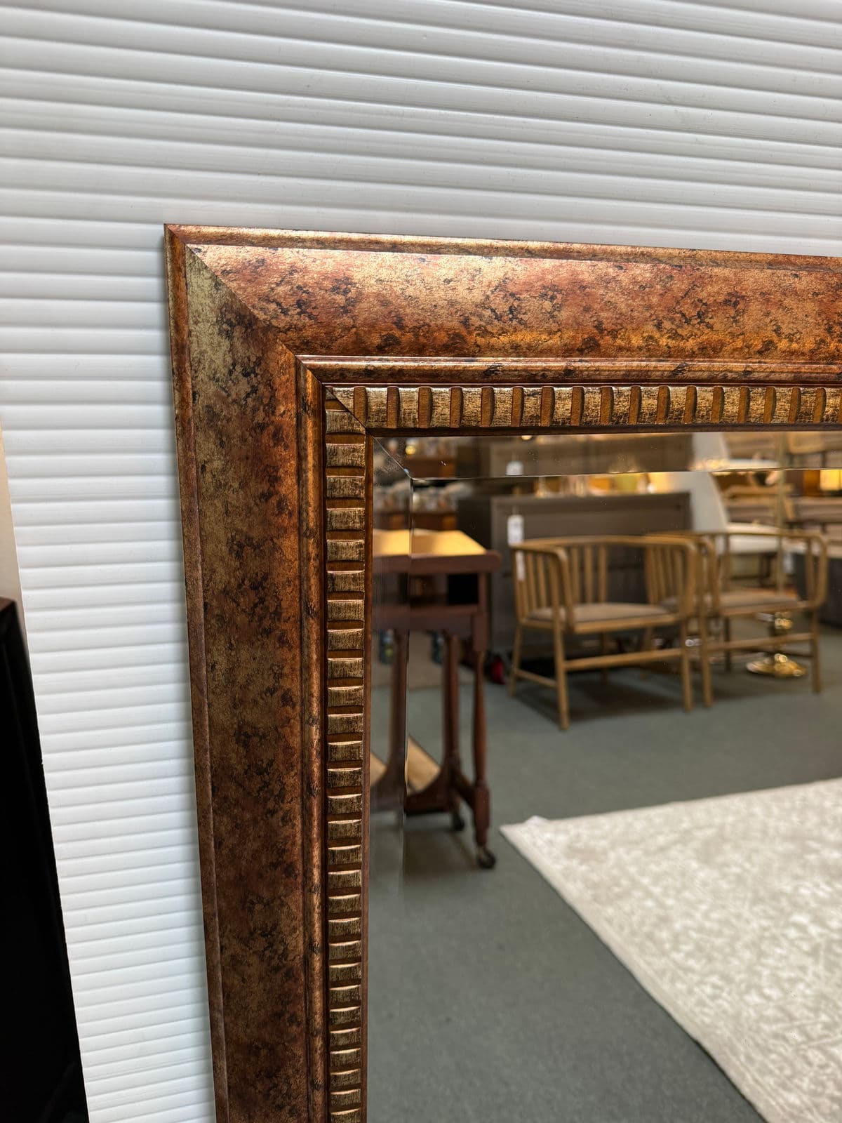 Vintage Style Faux Finish Dentil Frame Wall Mirror - Thumbnail 5