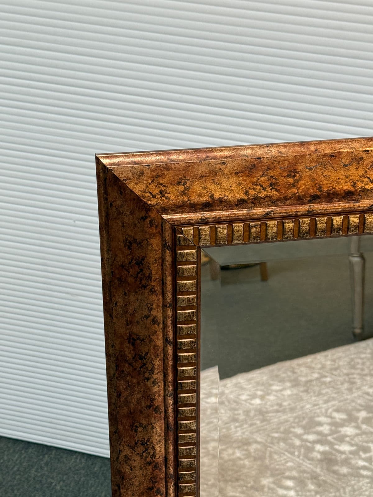 Vintage Style Faux Finish Dentil Frame Wall Mirror - Thumbnail 9